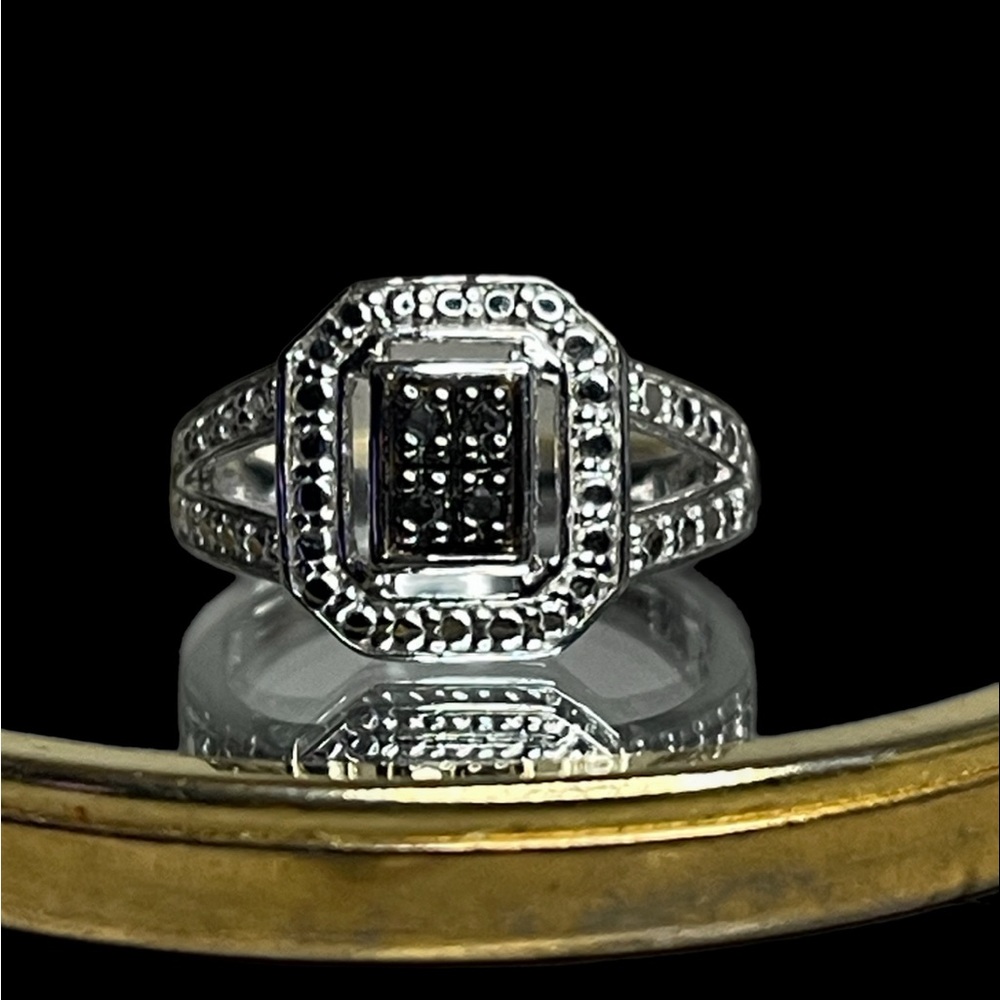 Black and White Diamond Ring